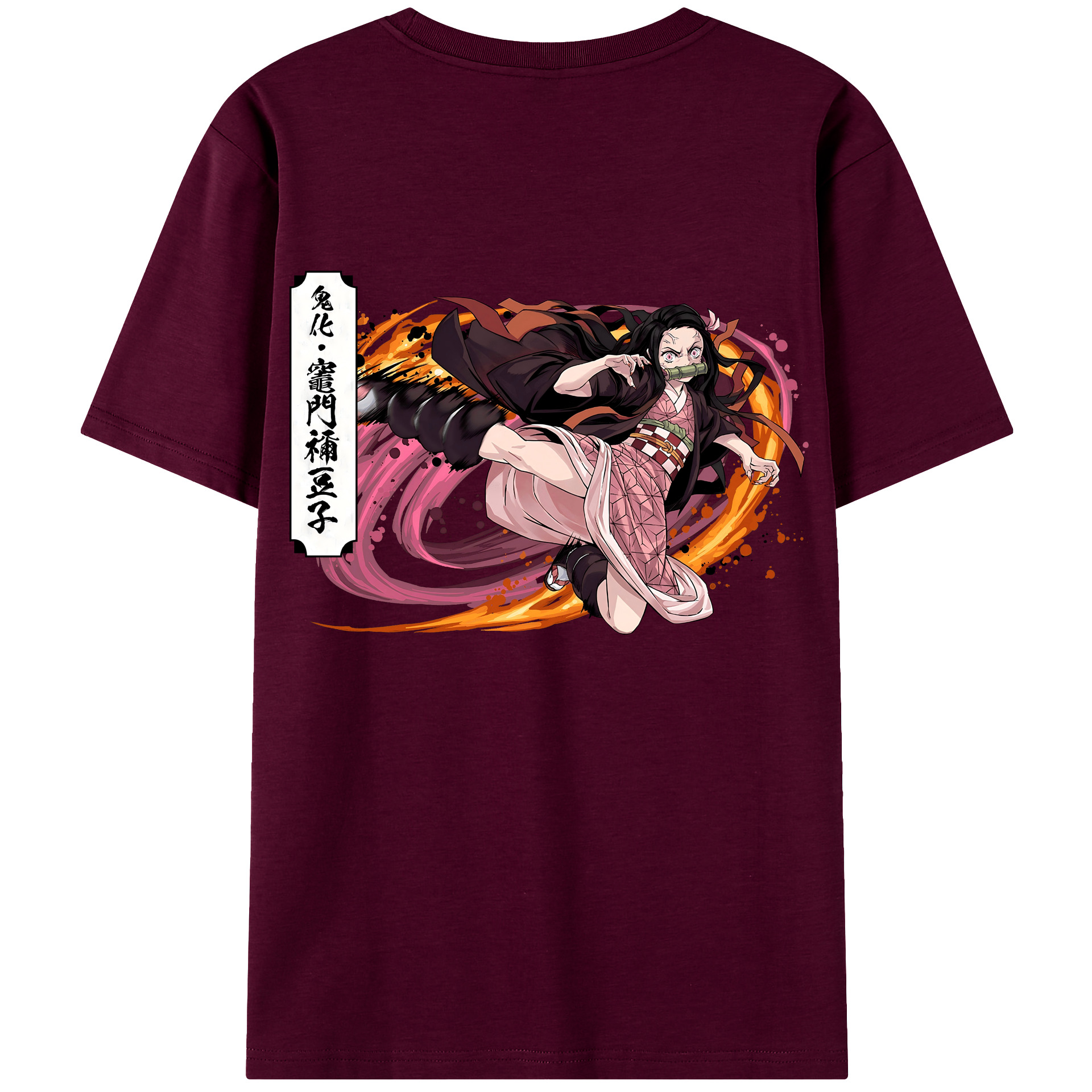 （画像用） 鬼滅の刃（きめつのやいば）竈門 禰󠄀豆子／かまど ねずこ Kamado Nezuko レディース半袖Tシャツ(バックプリント)